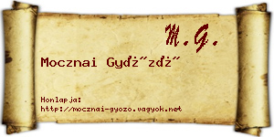 Mocznai Győző névjegykártya