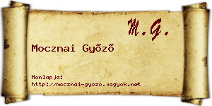 Mocznai Győző névjegykártya